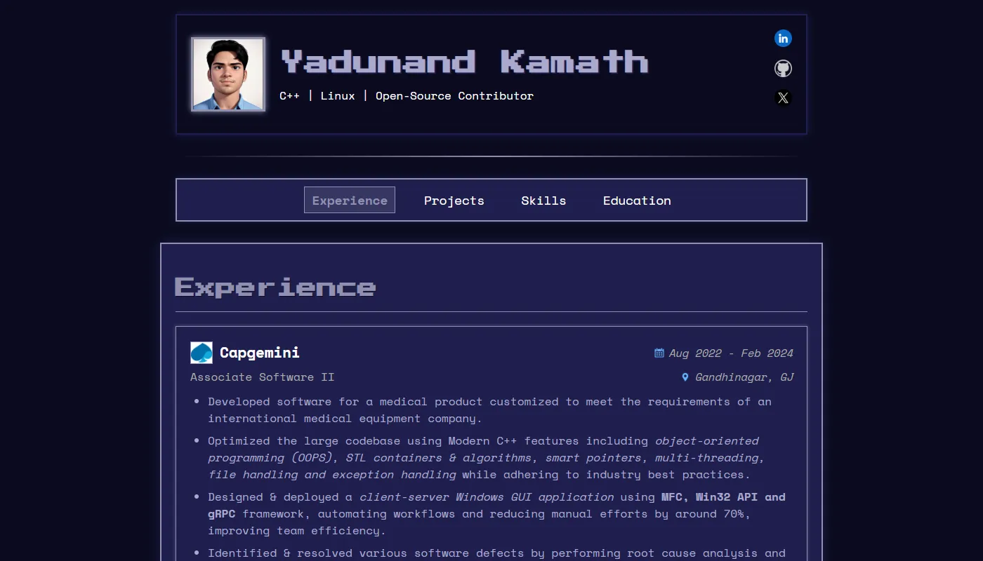 Yadunand Kamath's portfolio