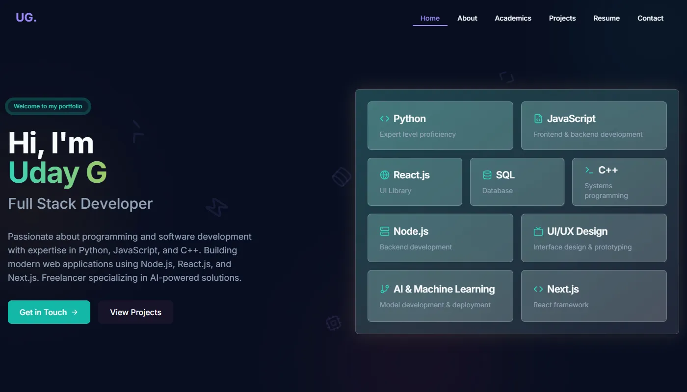Uday G's portfolio