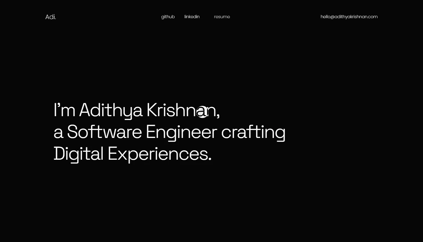 Adithya Krishnan's portfolio