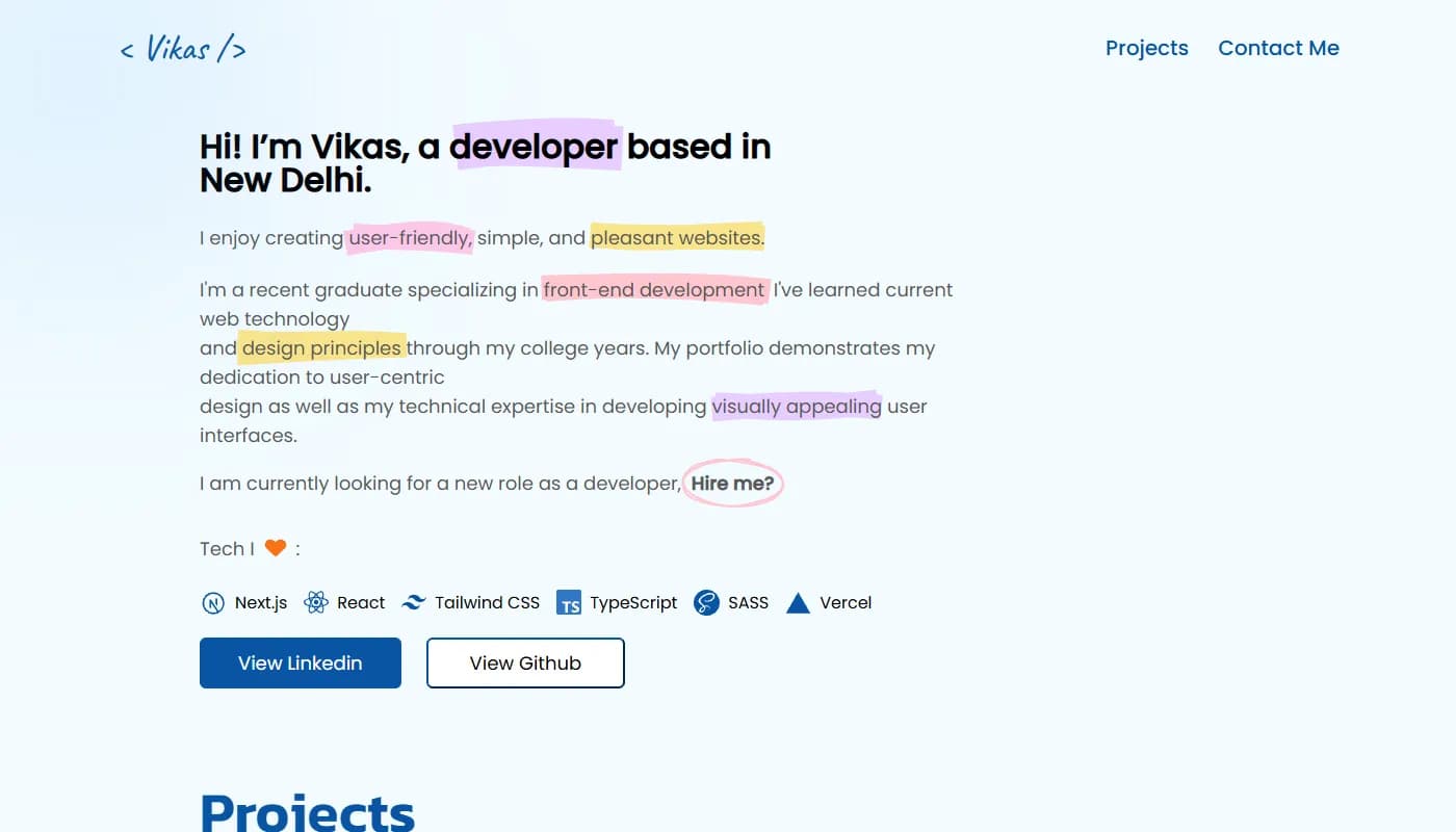 Vikas Chauhan's portfolio