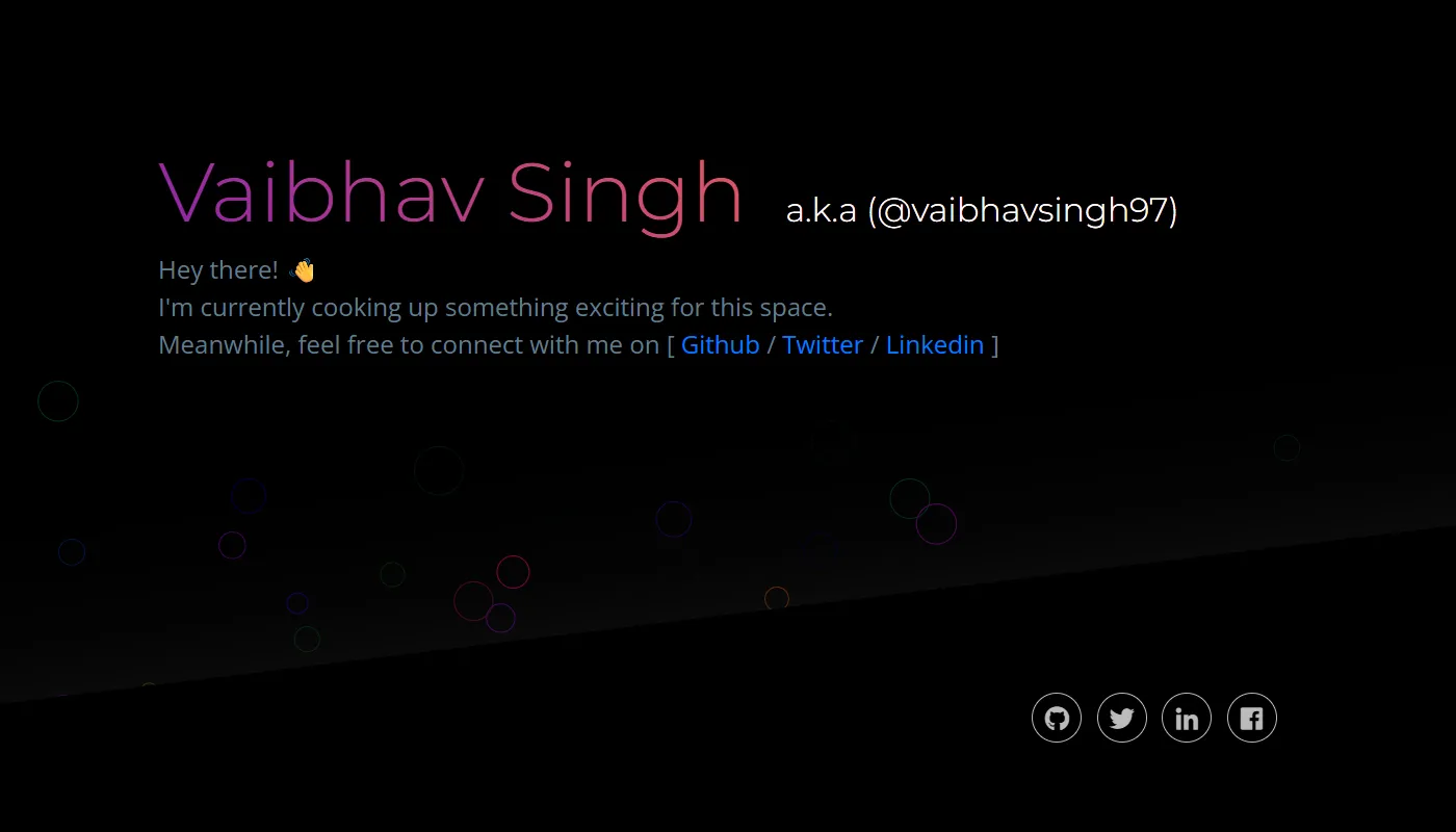 Vaibhav Singh's portfolio