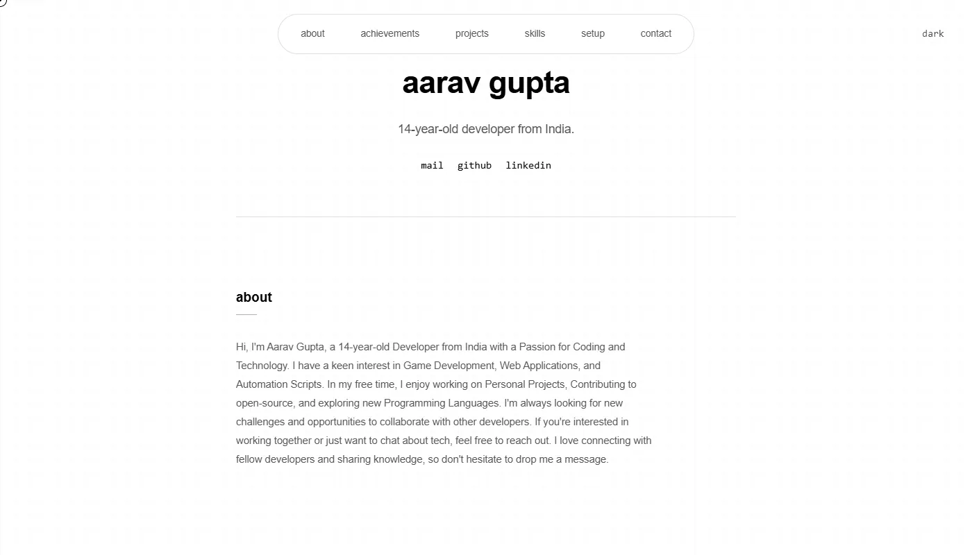 Aarav Gupta's portfolio