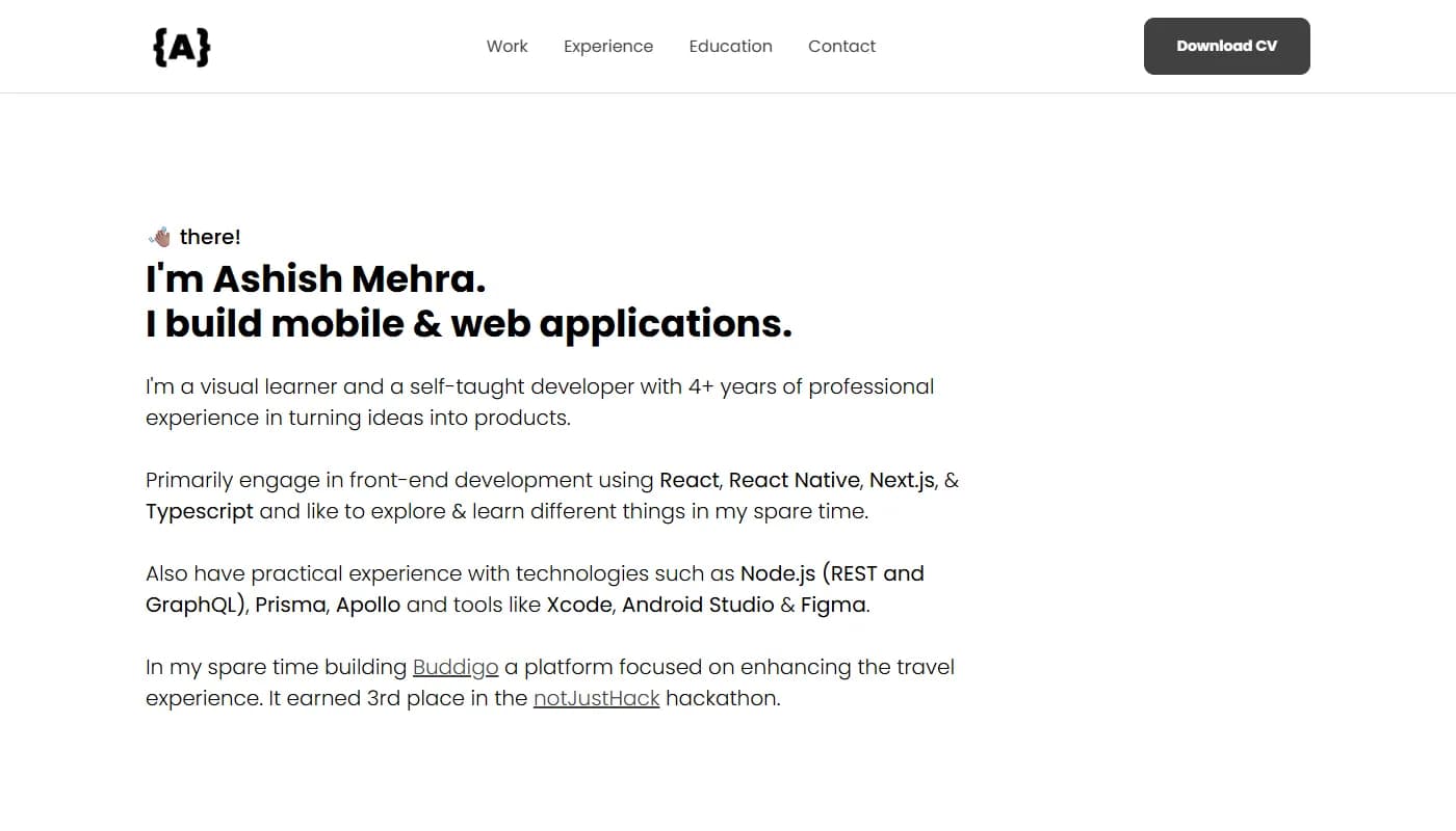 Ashish Mehra's portfolio