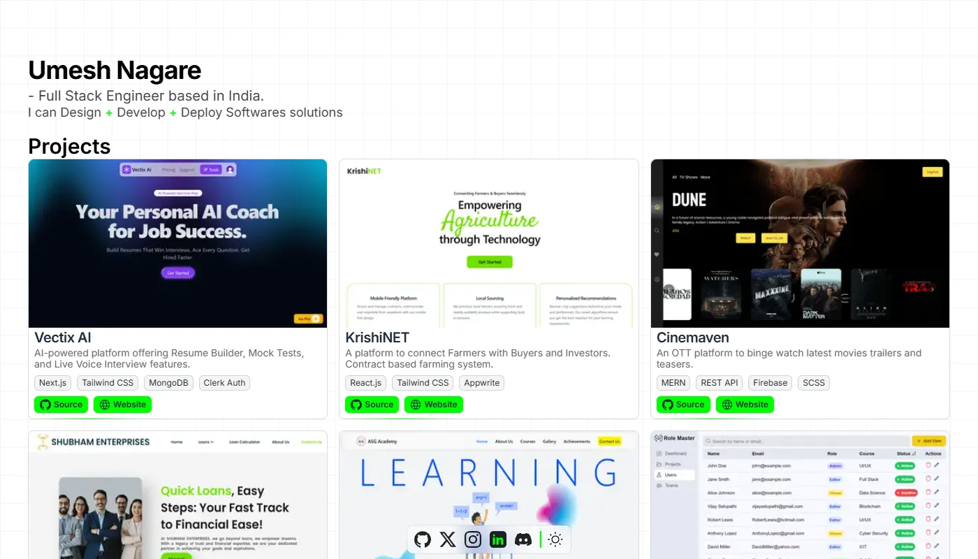 Umesh Nagare's portfolio