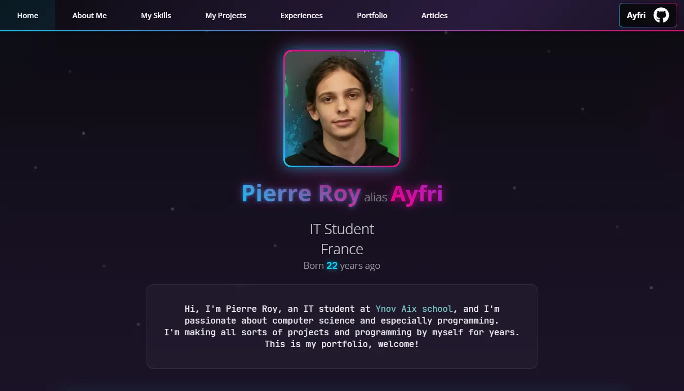 Ayfri's portfolio
