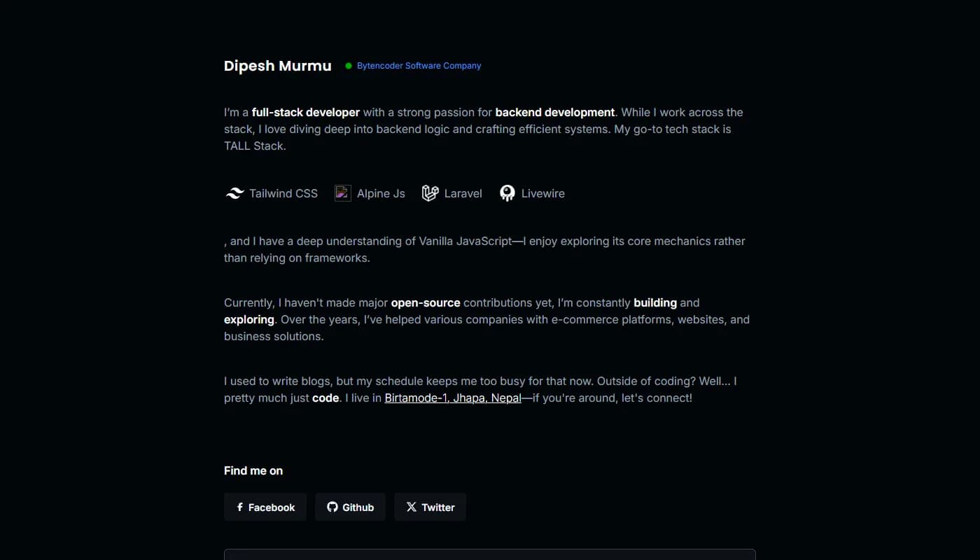 Dipesh Murmu's portfolio