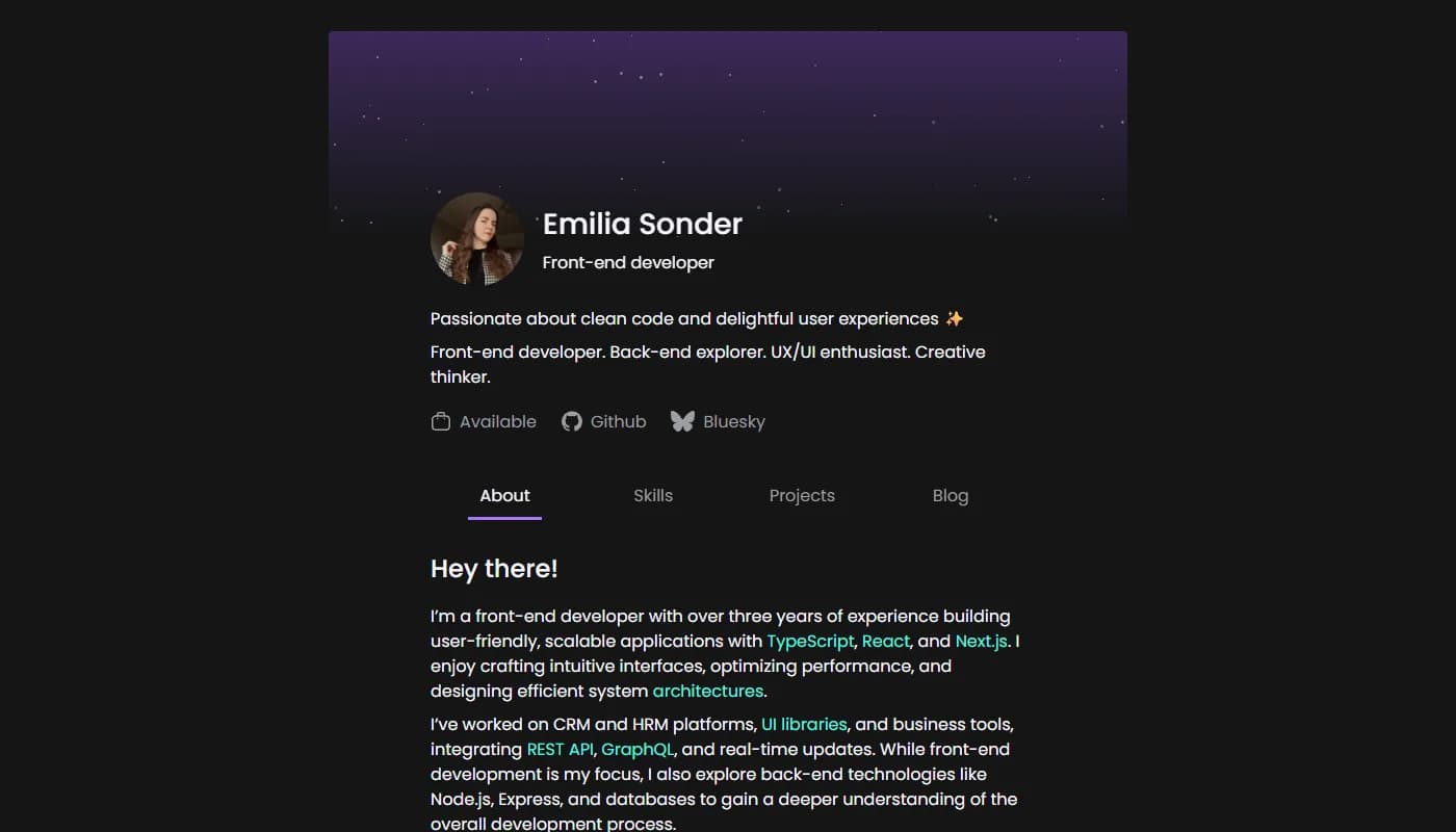 Emilia Sonder's portfolio