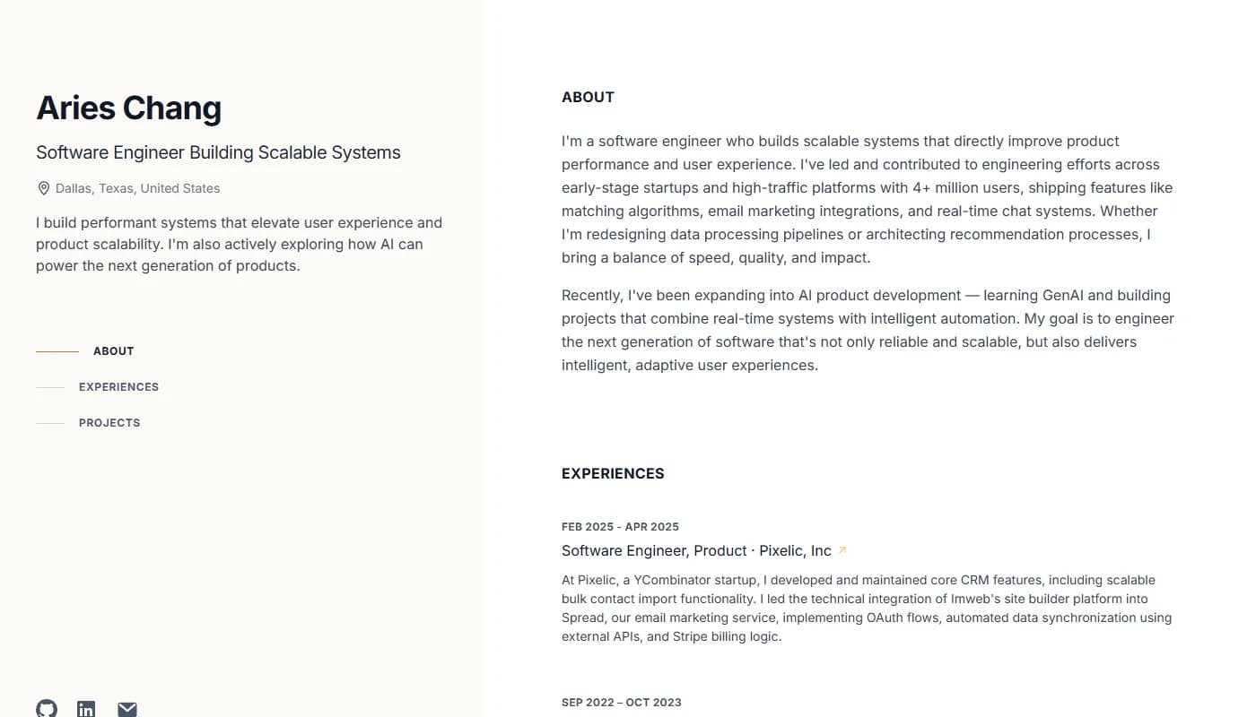 Aries Chang's portfolio