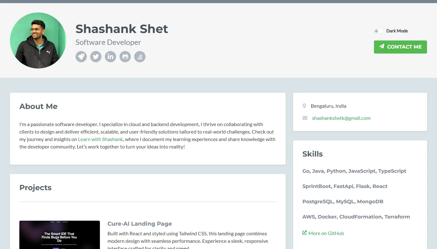 Shashank Shet's portfolio