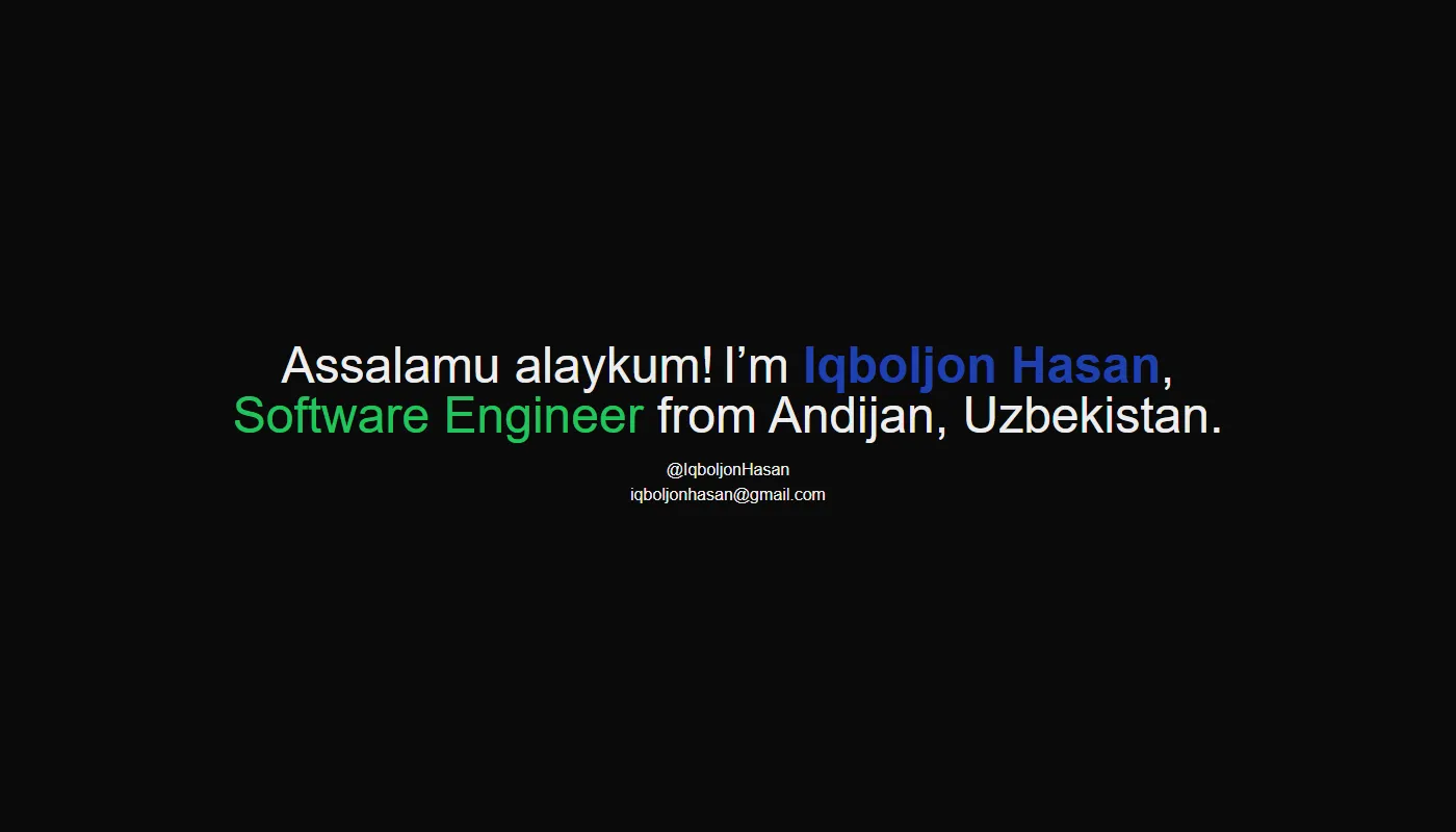 Iqboljon Hasan's portfolio