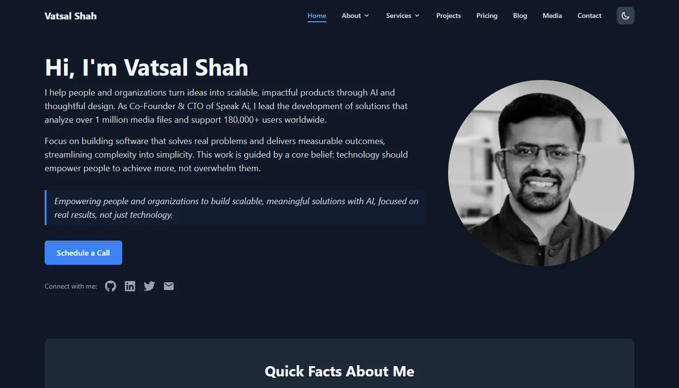 Vatsal Shah's portfolio