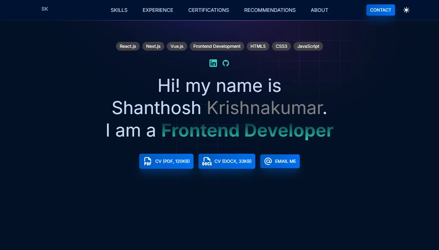 Shanthosh Krishnakumar's portfolio