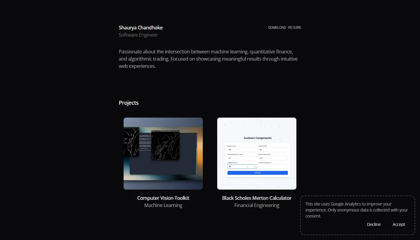 Shaurya Chandhoke's portfolio