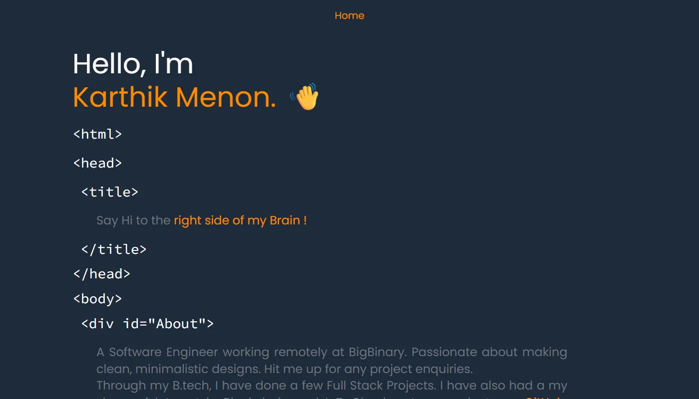 Karthik Menon's portfolio