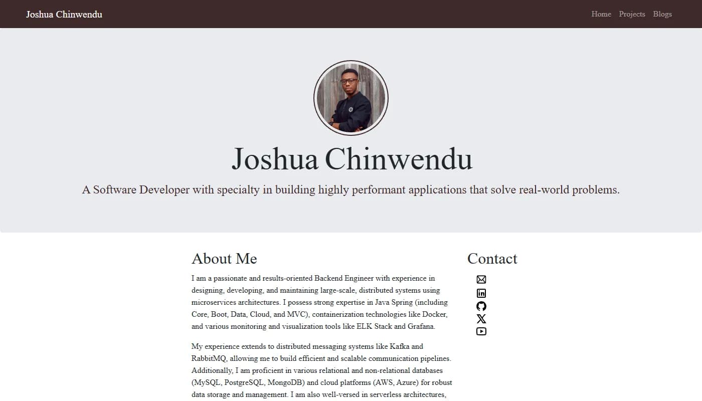 Joshua Chinwendu's portfolio