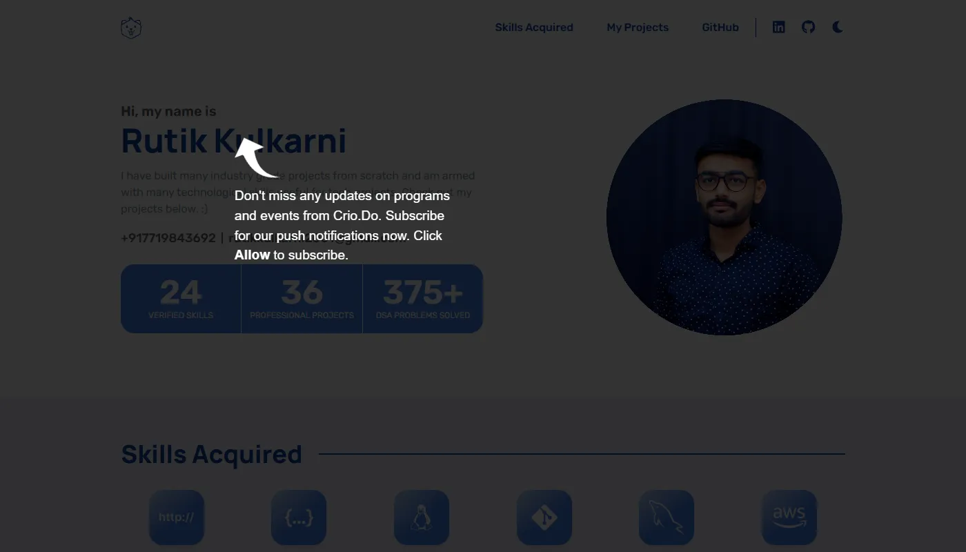 Rutik Kulkarni's portfolio