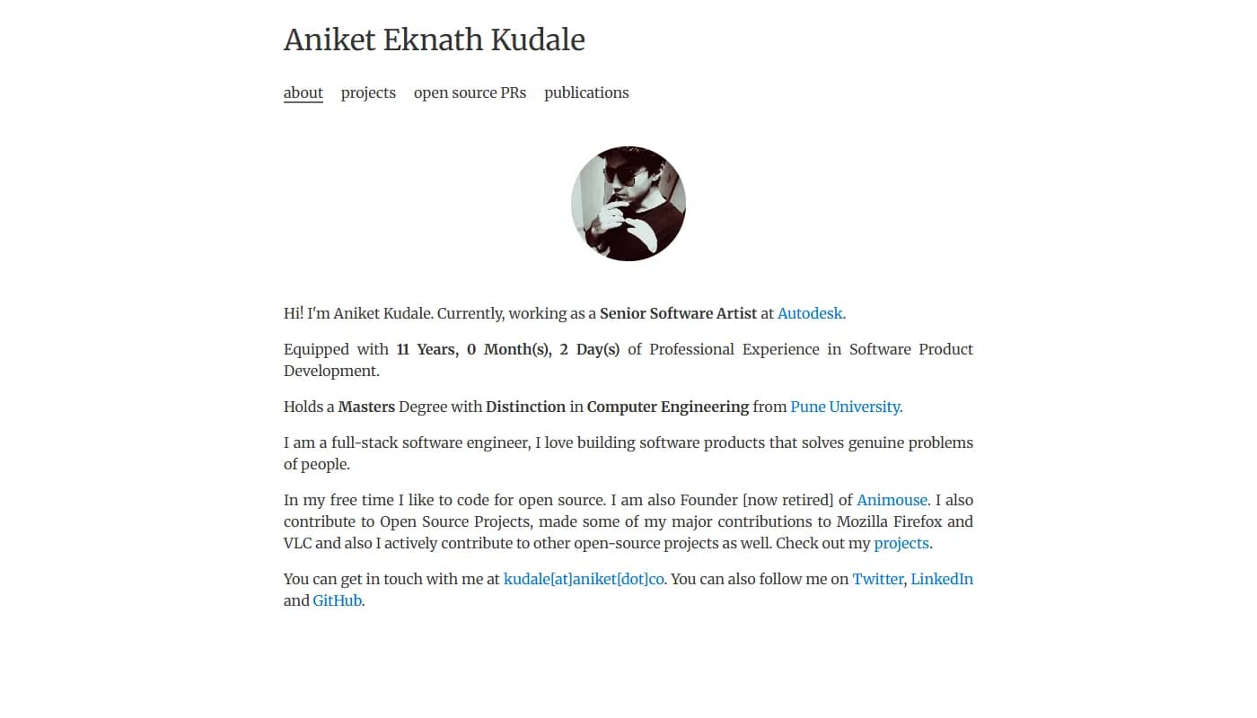 Aniket Kudale's portfolio