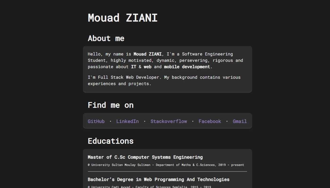 Mouad ZIANI's portfolio