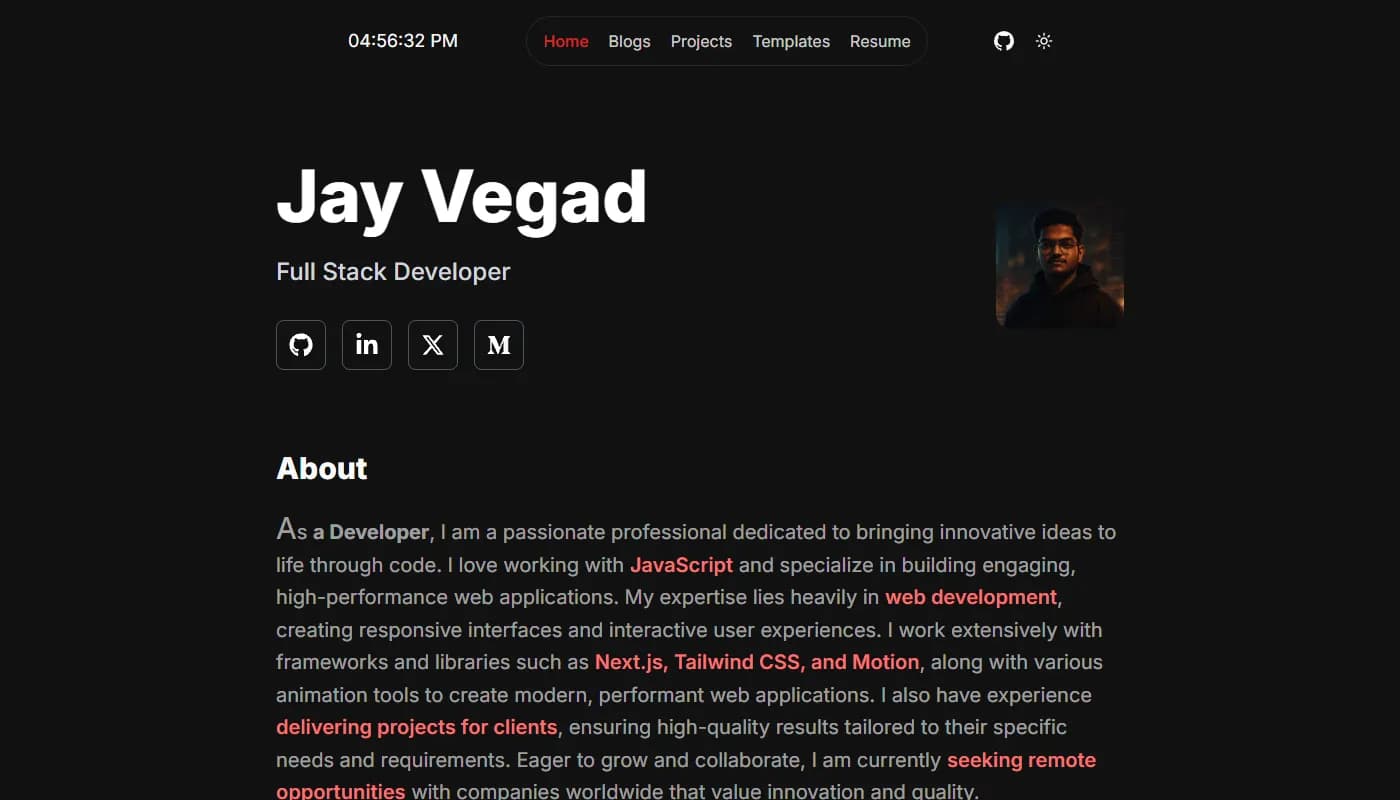 Jay Vegad's portfolio