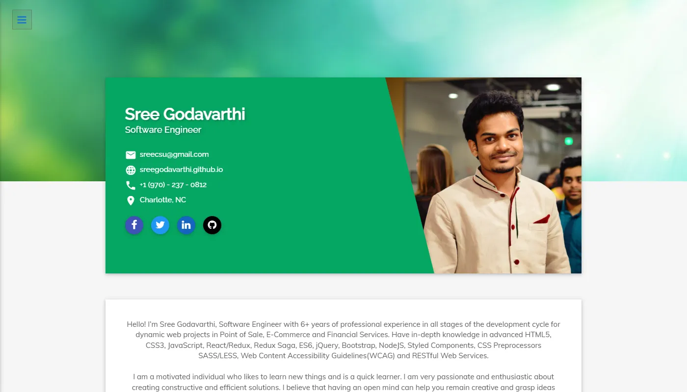 Sree Godavarthi's portfolio