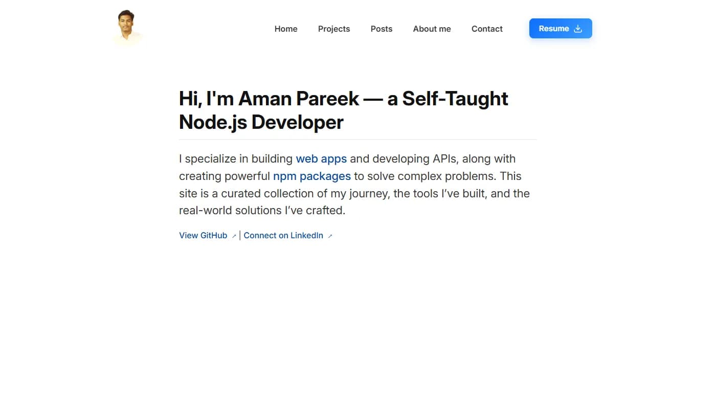Aman Pareek's portfolio