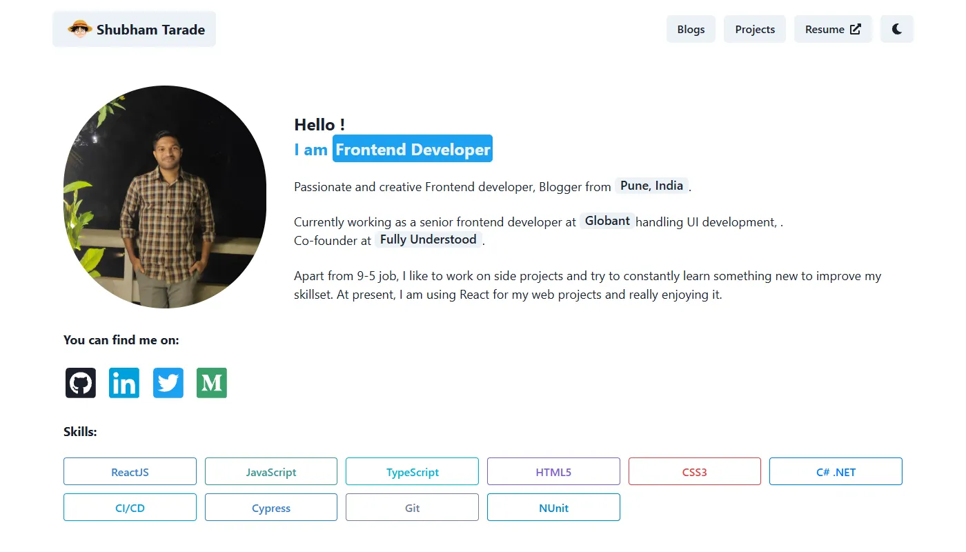 Shubham Tarade's portfolio