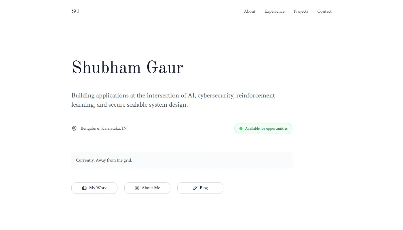 Shubham Gaur's portfolio