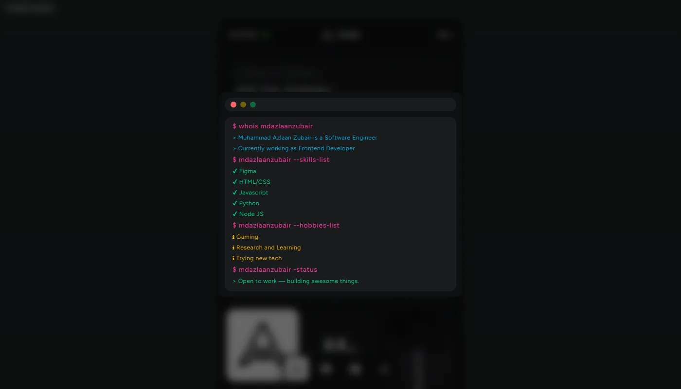 Muhammad Azlaan Zubair's portfolio