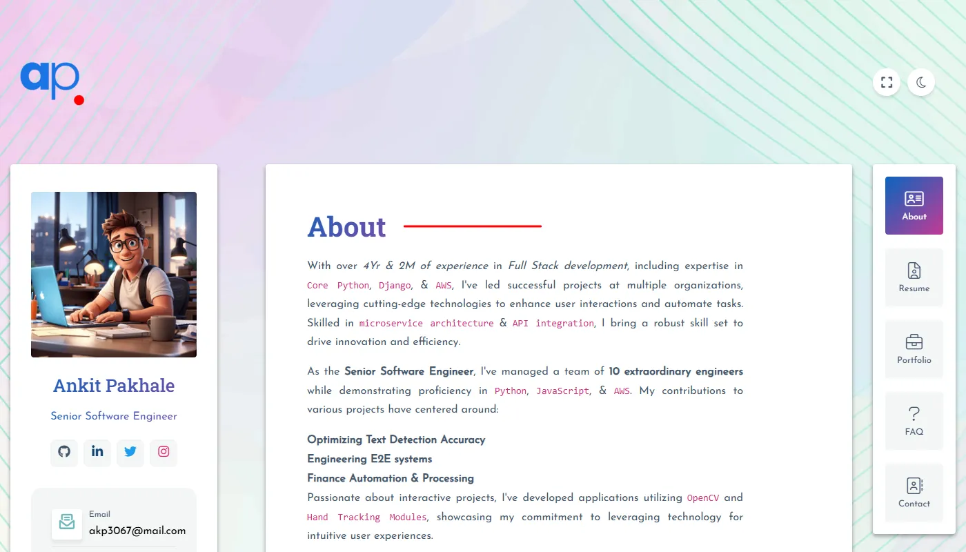 Ankit Pakhale's portfolio