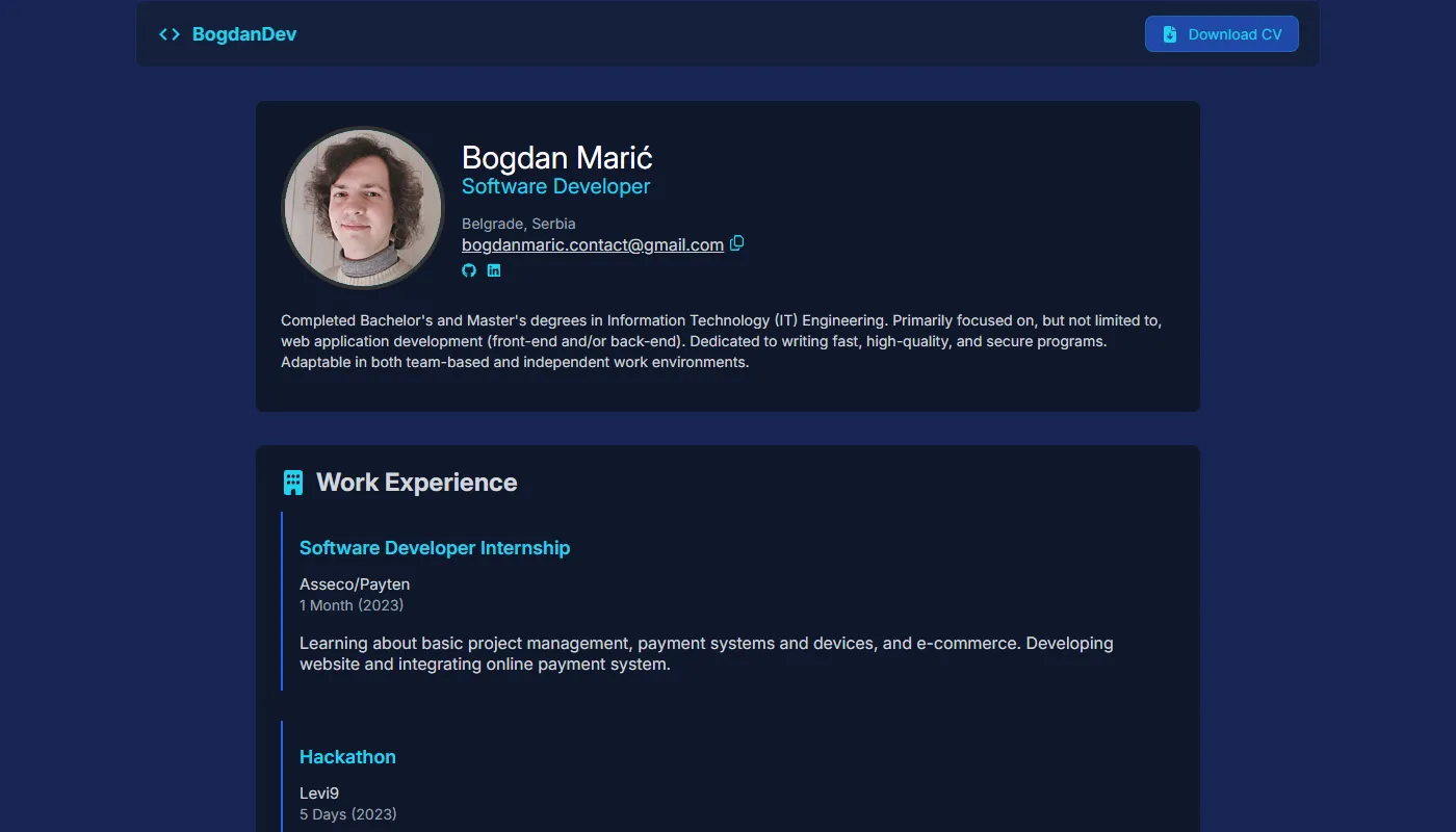 Bogdan Marić's portfolio